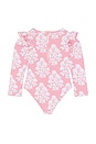 view 2 of 2 Girls Rachel Swimsuit in Pink Bouquet Floral