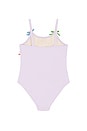 view 2 of 2 Girls Lottie Swimsuit in Lavender Multi Bow Applique