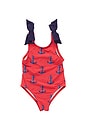 view 1 of 3 Girls Shelly One Piece Swimsuit in Red Nautical