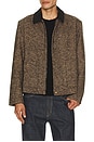view 1 of 5 Herringbone Boxy Cropped Jacket in Brown