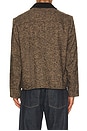 view 2 of 5 Herringbone Boxy Cropped Jacket in Brown