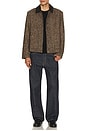 view 4 of 5 Herringbone Boxy Cropped Jacket in Brown
