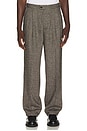 view 1 of 6 Wilde Birdseye Pleated Trousers in Brown