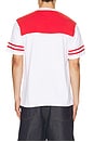 view 2 of 4 Cut And Sew Regular Tee in White & Red