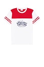 view 4 of 4 Cut And Sew Regular Tee in White & Red