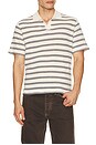 view 1 of 5 Moore Open Collar Polo in Ecru & Black