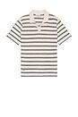 view 4 of 5 Moore Open Collar Polo in Ecru & Black