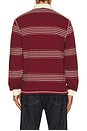 view 2 of 4 Editor Striped Rugby Polo in Burgundy