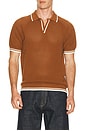 view 1 of 4 Casa Martini Knitted Tennis Polo in Brown