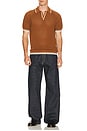 view 3 of 4 Casa Martini Knitted Tennis Polo in Brown