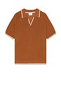 view 4 of 4 Casa Martini Knitted Tennis Polo in Brown