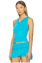 view 3 of 5 Kylie Cross Back Top in Ocean