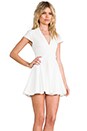 view 3 of 6 Lace Overlay Deep V Dress in White
