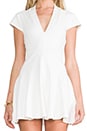 view 5 of 6 Lace Overlay Deep V Dress in White