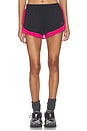 view 1 of 6 Stride Short in Black & Cosmo Pink
