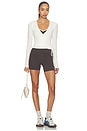 view 5 of 6 Stellar 5 Inch Biker Short in Coffee & Whisper White