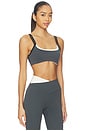 view 2 of 4 Distortion Sports Bra in Asphalt & Whisper White