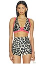 view 1 of 4 Unity Sports Bra in Leopard & Diva Pink