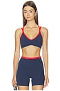 view 1 of 4 Paramount Sports Bra in Dark Navy & Tomato