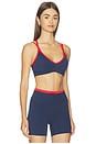 view 2 of 4 Paramount Sports Bra in Dark Navy & Tomato