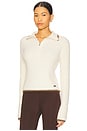 view 2 of 4 Ignite Zip Neck Knit Sweater in Whisper White Cream