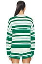 view 3 of 4 Retreat Stripe Collar Knit Pullover in College Green Stripe