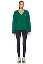 view 4 of 5 Courtside V-neck Sweatshirt in College Green