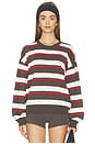view 1 of 4 Retreat Stripe Sweater in Dark Olive Stripe