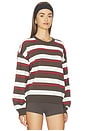 view 2 of 4 Retreat Stripe Sweater in Dark Olive Stripe