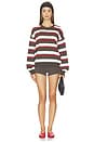 view 4 of 4 Retreat Stripe Sweater in Dark Olive Stripe
