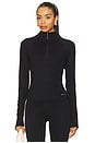 view 1 of 4 Nightfall Quarter Zip Long Sleeve Jacket in Black & Cloud