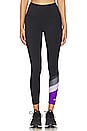 view 1 of 4 Pole Position Cropped Legging in Black & Royal Lilac