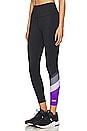 view 2 of 4 Pole Position Cropped Legging in Black & Royal Lilac