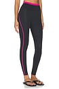 view 1 of 6 Rapid Full Length Legging in Black & Cosmo Pink