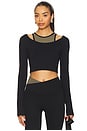 view 1 of 4 Sutton Long Sleeve Cropped Top in Black