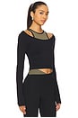 view 2 of 4 Sutton Long Sleeve Cropped Top in Black