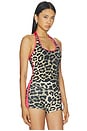 view 2 of 4 Radar Halter Tank Top in Leopard & Diva Pink
