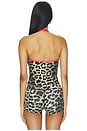 view 3 of 4 Radar Halter Tank Top in Leopard & Diva Pink