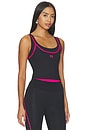 view 2 of 4 Forward Tank Top in Black & Cosmo Pink