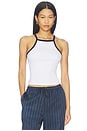 view 1 of 4 Beyond Tank Top in White & Dark Navy