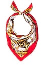 view 2 of 3 Printed Equestrian Headscarf in Red & Gold