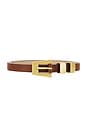 view 1 of 3 Modern Slim Belt in Brown & Gold