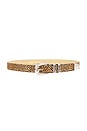 view 1 of 3 Atlas Faux Fur Belt in Leopard & Silver