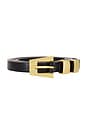 view 3 of 3 Modern Slim Belt in Black & Croc