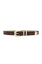 view 1 of 3 Atlas Belt in Dark Brown Suede & Gold