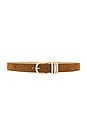 view 1 of 3 Polished Belt in Saddle Suede & Gold