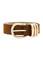 view 3 of 3 Polished Belt in Saddle Suede & Gold