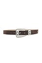 view 1 of 3 CEINTURE SPUR in Dark Brown Suede & Silver