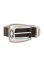view 3 of 3 CEINTURE SPUR in Dark Brown Suede & Silver