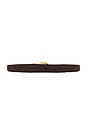 view 2 of 3 CINTURÓN BRAIDED in Dark Brown Suede & Gold